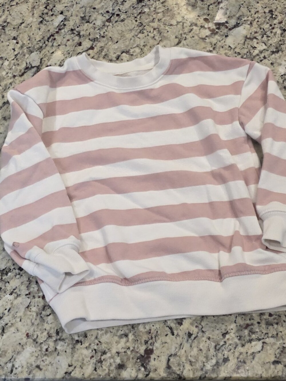 Cat & Jack Pink and White Striped Crewneck Sweatshirt 4t